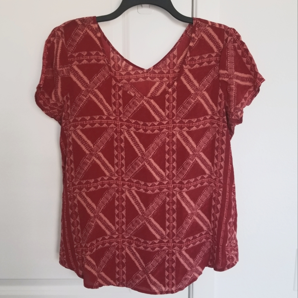 Lucky Brand × Peter Dunham Silk T-shirt, Size L